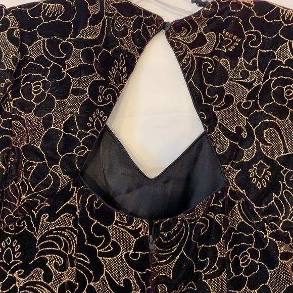 Black Velvet Maxi Dress Prom Scott McClintock Gown - Picture 5 of 6